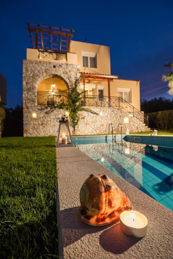 Sea View Villa Stelios With Private Pool Near The Beach Kalyves Exterior photo