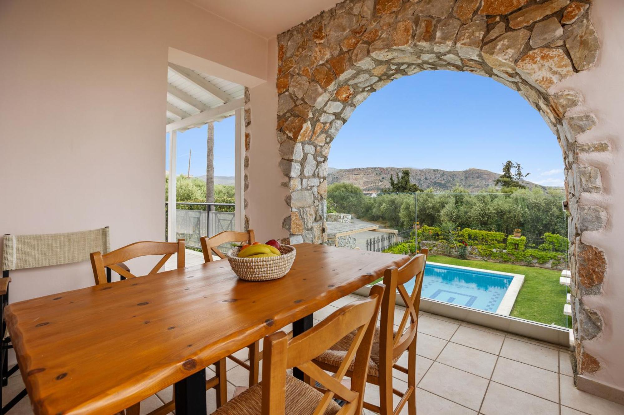 Sea View Villa Stelios With Private Pool Near The Beach Kalyves Exterior photo
