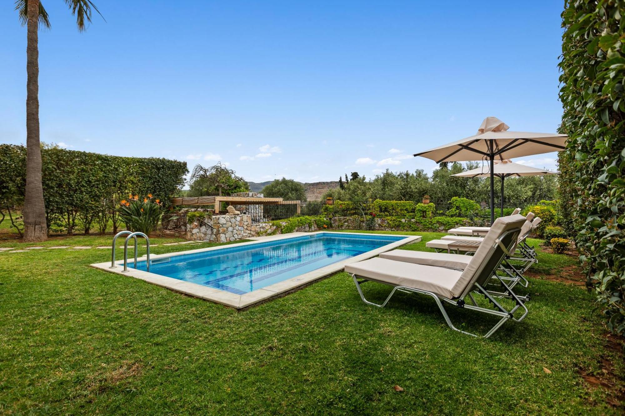 Sea View Villa Stelios With Private Pool Near The Beach Kalyves Exterior photo
